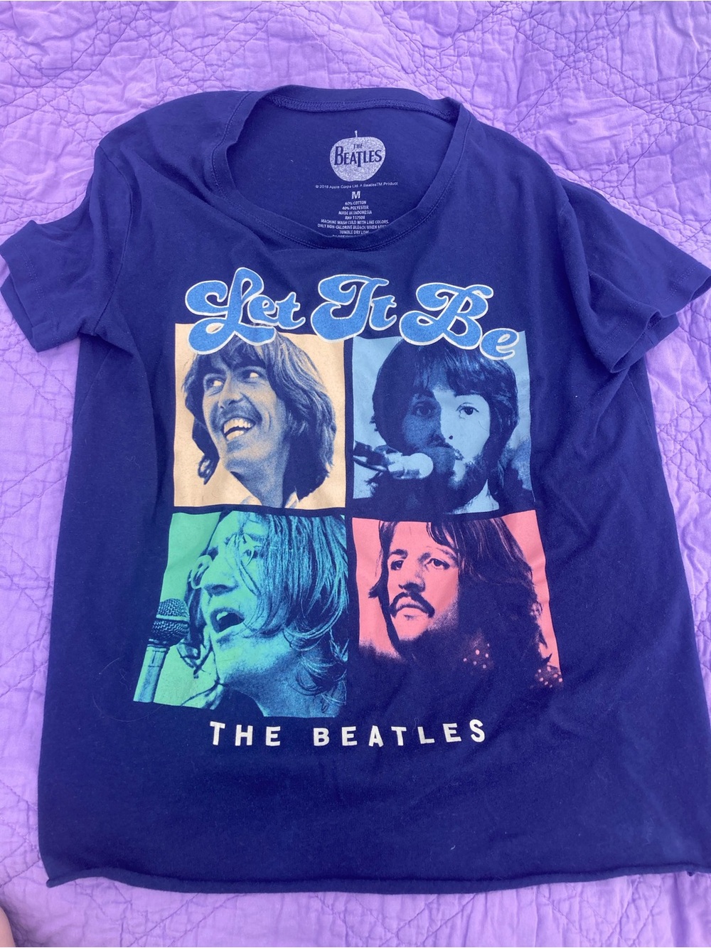 The Beatles 'Let It Be' Graphic Tee - Navy Blue